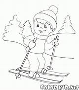 Skiing Skifahren Menino Esqui Sciare Colorir Colorkid Coloriage Inverno sketch template
