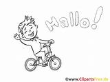 Hallo Ausmalen Junge Fahrrad Ciao Colorare Clipartsfree sketch template