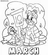 Month Coloring Pages Months March Colorings sketch template