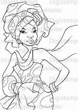 African Pages Coloring Digi Etsy Stamps Women Stamp Digital Turban Instant American Colouring Paintings Visit Book Arte Sold sketch template