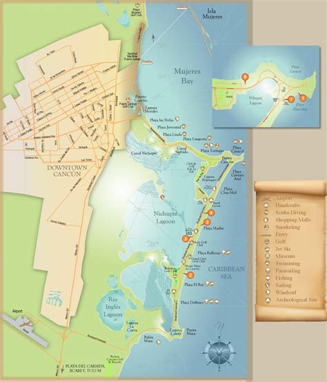 cancun tourist map ontheworldmapcom