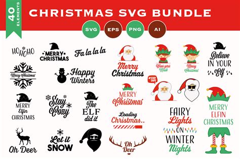 christmas bundle santa graphic  pixtordesigns creative fabrica