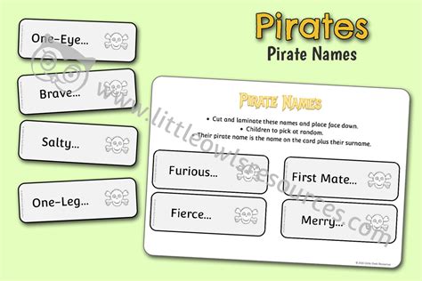 pirate names printable activitygame early yearsey eyfs