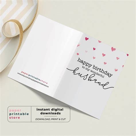 birthday card husband husband birthday printable card etsy birthday