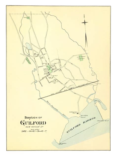 guilford connecticut map    vintage map  guilford