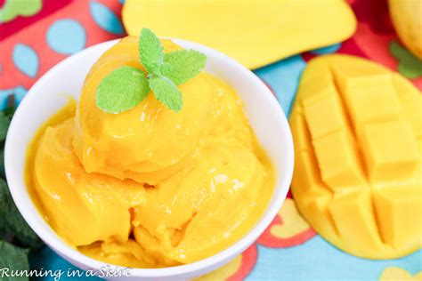Healthy Mango Sorbet Recipe Only 2 Ingredients Running In A Skirt