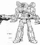 Coloring Robot Robots War Pages Mechwarrior Drones Robotics Battle Machine Minecraft sketch template