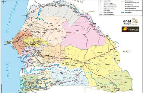 cartes du sénégal et des différentes régions au sénégal