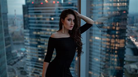 Dress Model Girl Woman Black Hair Long Hair Asian Wallpaper