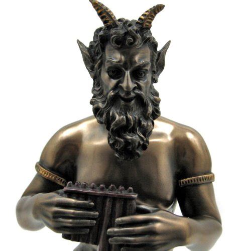Bronzed Statues Finish Pan Faun Greek Mythology By Private