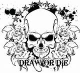 Roses Coloring Skulls Pages Getcolorings sketch template