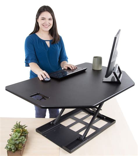 buy stand steady  elite pro corner standing desk   corner sit  stand desk converter