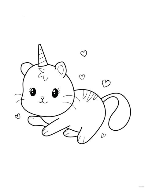 unicorn kitty coloring page  illustrator  svg jpg eps png
