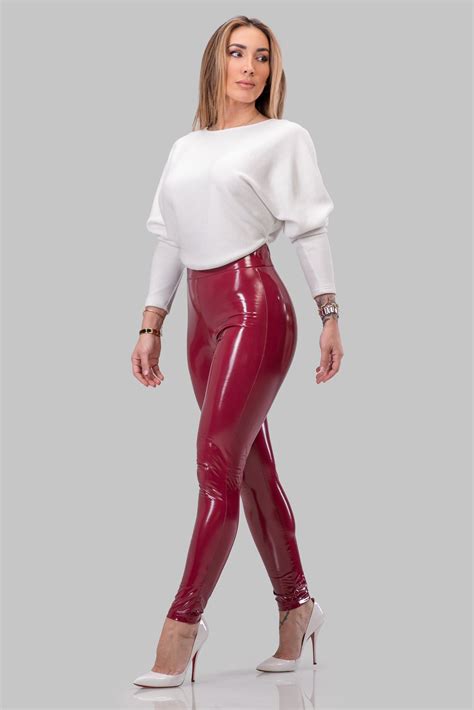 jenessa leggings [wine] outfits with leggings metallic leggings