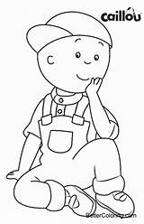 Caillou Coloring Pages Hat Printable Adults Kids sketch template