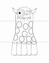 Monster Craft Cut Own Print Paste Make Printable Template Monsters Kids Crafts Halloween Color Templates Printables Party Fold 3d Fun sketch template