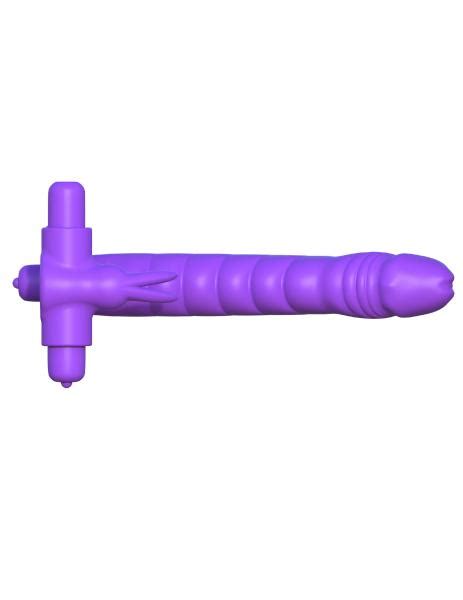 fantasy c ringz silicone dp rabbit vibrator purple on