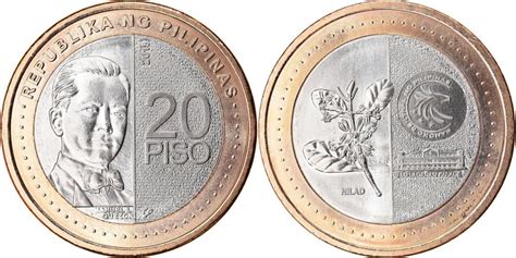 coin philippines  piso  banque centrale bi metallic