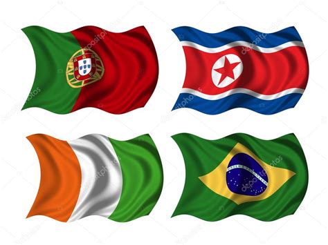 soccer team flags group  stock photo  pdesign