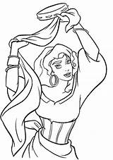 Coloring Pages Esmeralda Hunchback Dame Notre Disney Tambourine Dancing Getdrawings Library Visit Popular sketch template