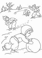 Iarna Inverno Kolorowanki Roku Pory Joaca Paesaggi Dzieci Children Honkingdonkey Snowballs Cu Invernali Copii Zapada Pianetabambini Planse Colorat Giocano Snowball sketch template
