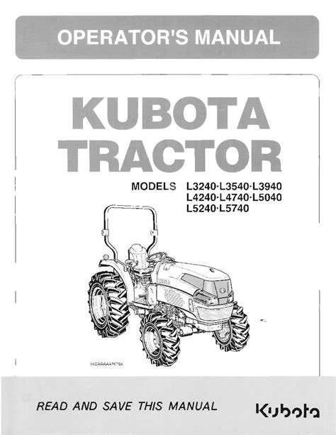 kubota         operation manual   service