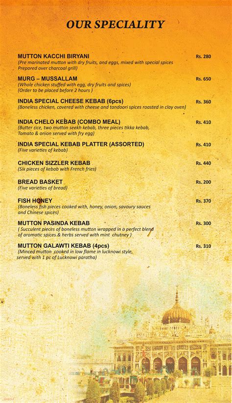 menu  india restaurant  khidirpore college kidderporekolkata dineout