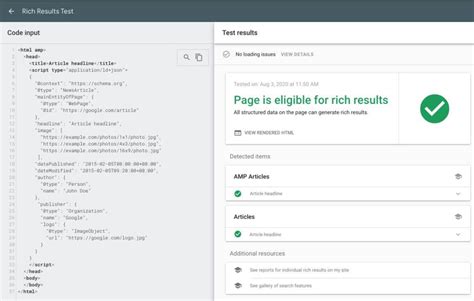 google rich results test tool adds support  article structured data