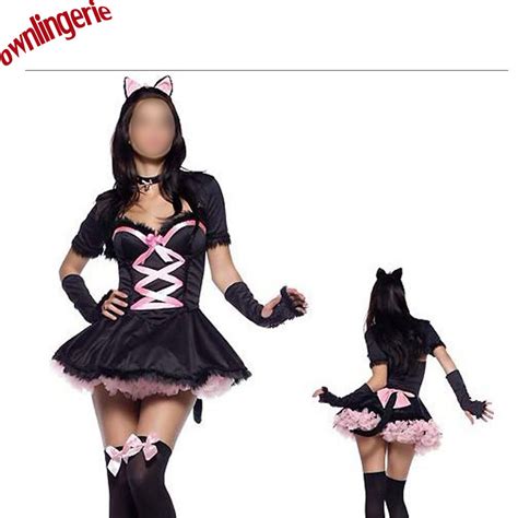 buy 2017 new style halloween bunny costumes sexy pink and black bunny cosplay