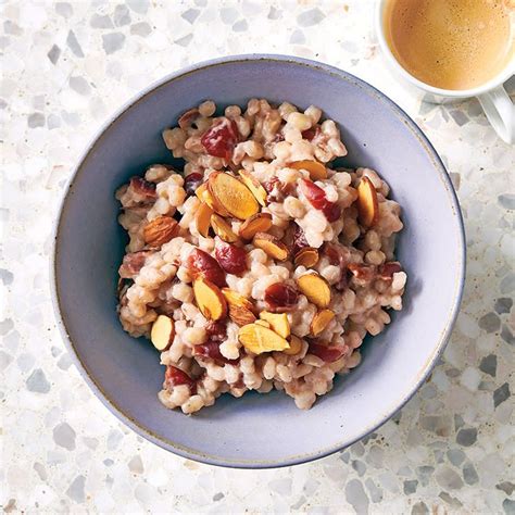 cranberry almond morning barley recipe breakfast barley recipe