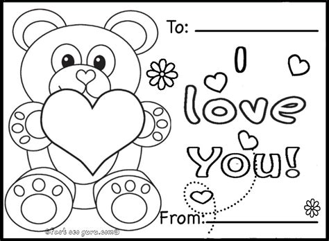 valentines day cards teddy bears printable  kids coloring page