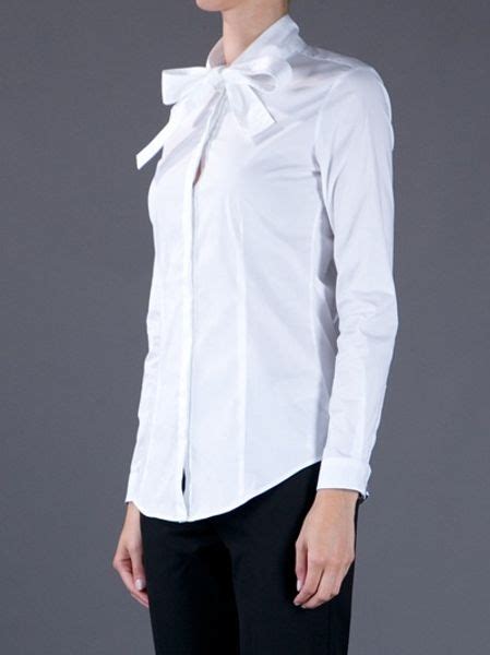 Burberry Pussy Bow Blouse In White Lyst