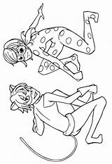 Ladybug Noir Cat Coloring Miraculous Pages Kids Tales Lady Printable Marinette Fun sketch template