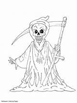 Coloring Scary Pages Halloween Printable Reaper Grim Designlooter Drawings sketch template