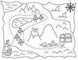 Map Treasure Pirate Color Coloring Kids Print Marks Spot Sheet Ll sketch template