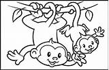 Monkey Coloring Pages Kids Cartoon Cute Sheet Monkeys Fun Learning Coloringpagesfortoddlers Animal Big Animals Sheets sketch template