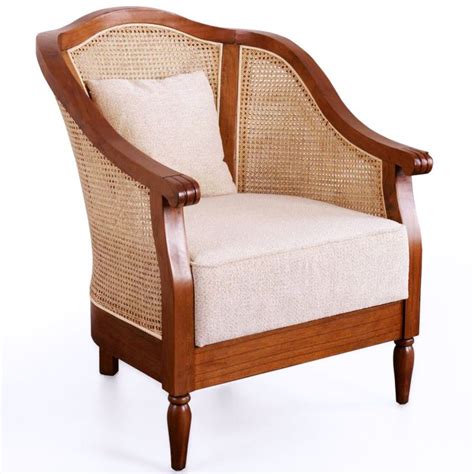classic colonial plantation style club chair   teak wood rattan seat  colonial