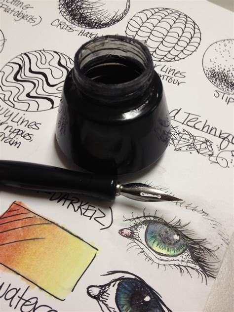 ink techniques lesson plan worksheet create art