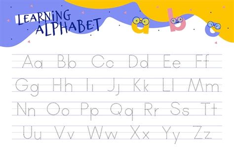 english alphabet tracing worksheets vectors illustrations