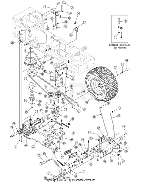 troy bilt bxtg super bronco  parts diagram  drive assembly