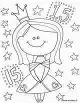 Quinceanera Coloring Pages Doodle Alley sketch template