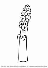Asparagus Archibald Veggietales Draw Step Drawingtutorials101 Drawing Tutorials sketch template