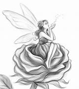 Grayscale Fairies sketch template