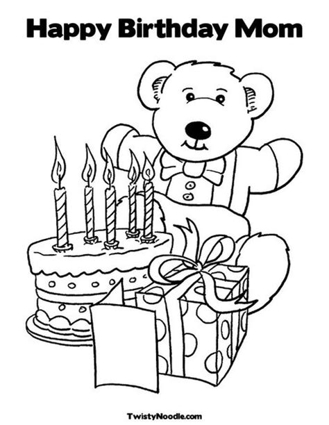 happy birthday coloring page  mom coloring home