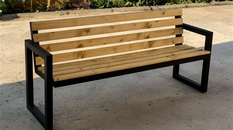 modern outdoor bench steel wood youtube