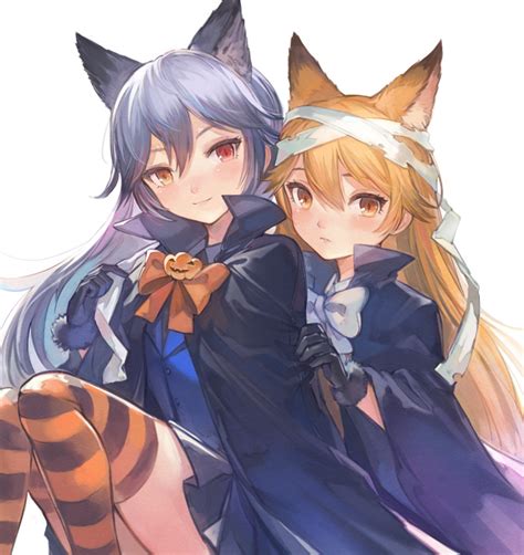 Red And Silver Fox On Halloween Kemonofriends