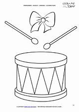 Coloring Drums Christmas Xmas sketch template
