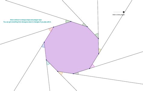 Explore The Sum Of The Exterior Angle Measures Of A Polygon Geogebra