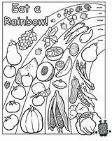 Coloring Pages Rainbow Preschool Healthy Food Eat Health Nutrition Kids Worksheets Sheets Printable Activities Chain Eating Foods Habits Colouring Color sketch template