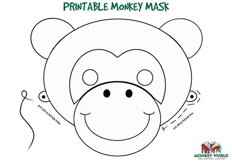 printable monkey mask template printable templates